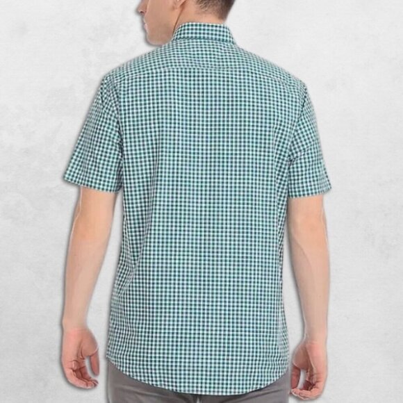 Tommy Hilfiger Short Sleeve Custom Fit Button-Down Collar Shirt Mens Medium - Picture 5 of 5